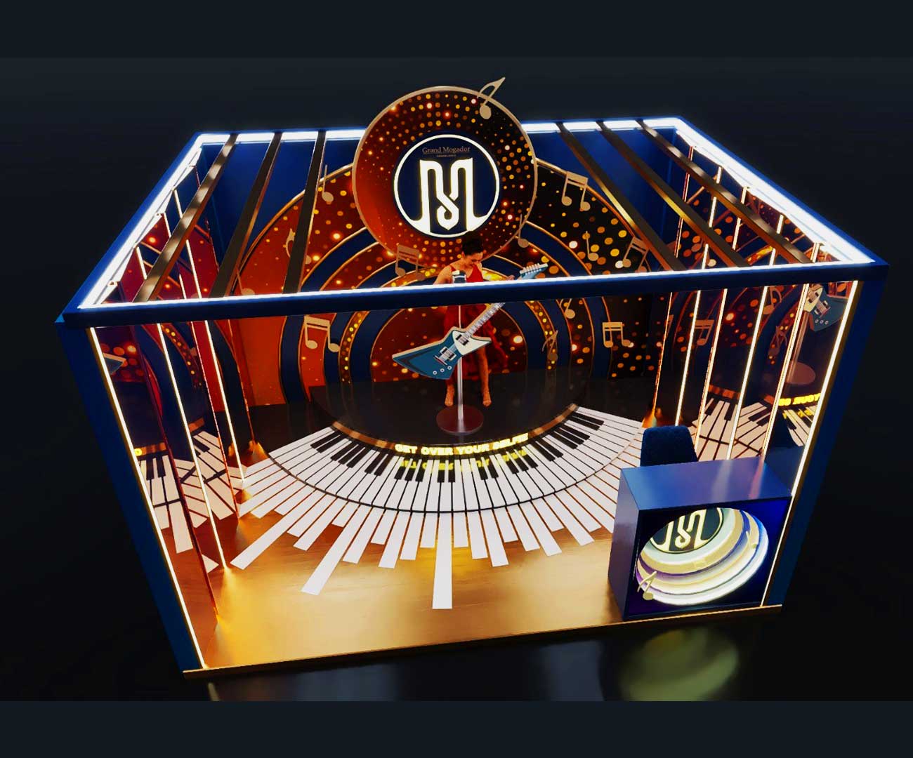 Structure de stand haut de gamme avec éclairage LED